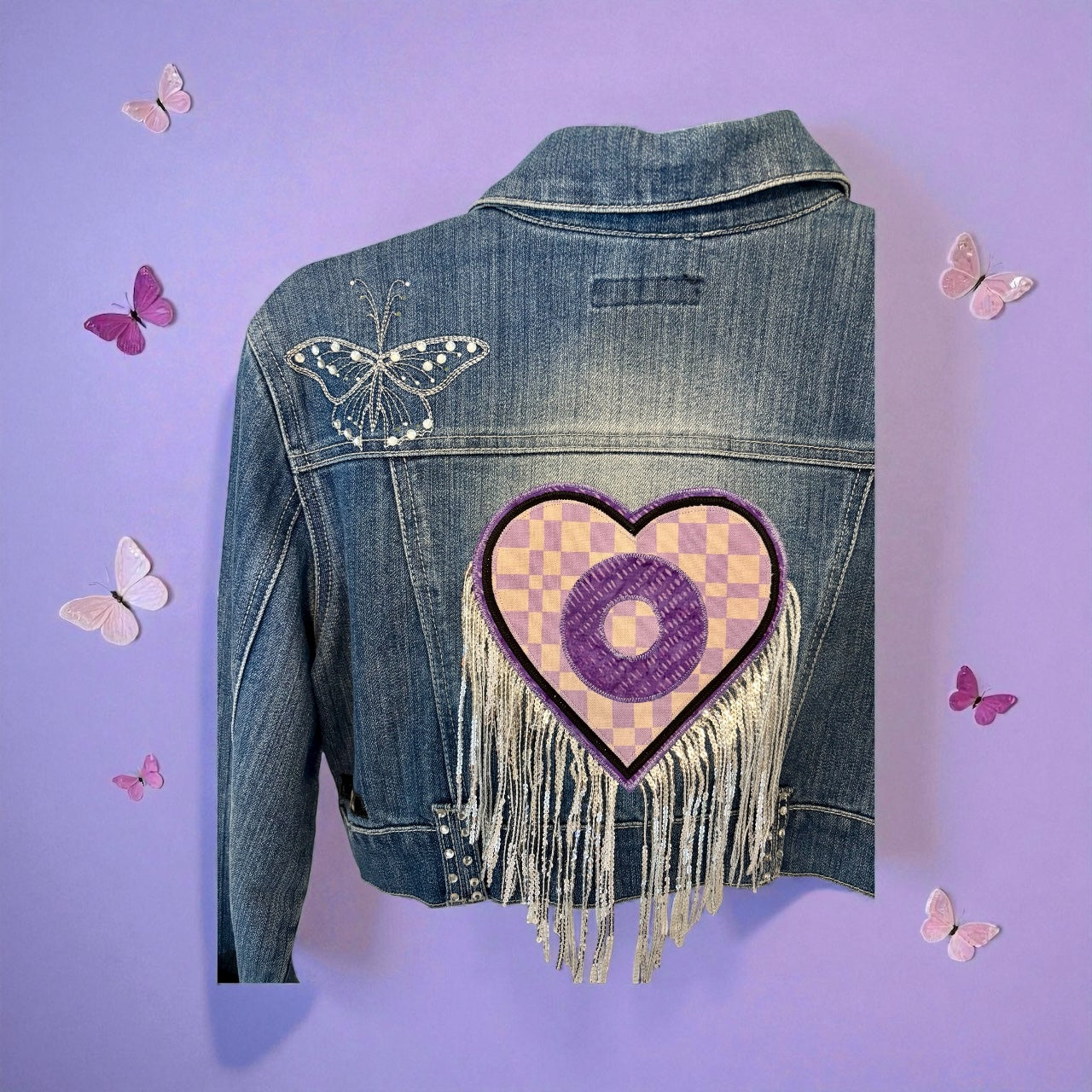 Phish Inspired Watch L.A. Clash Denim Jacket with Butterflies