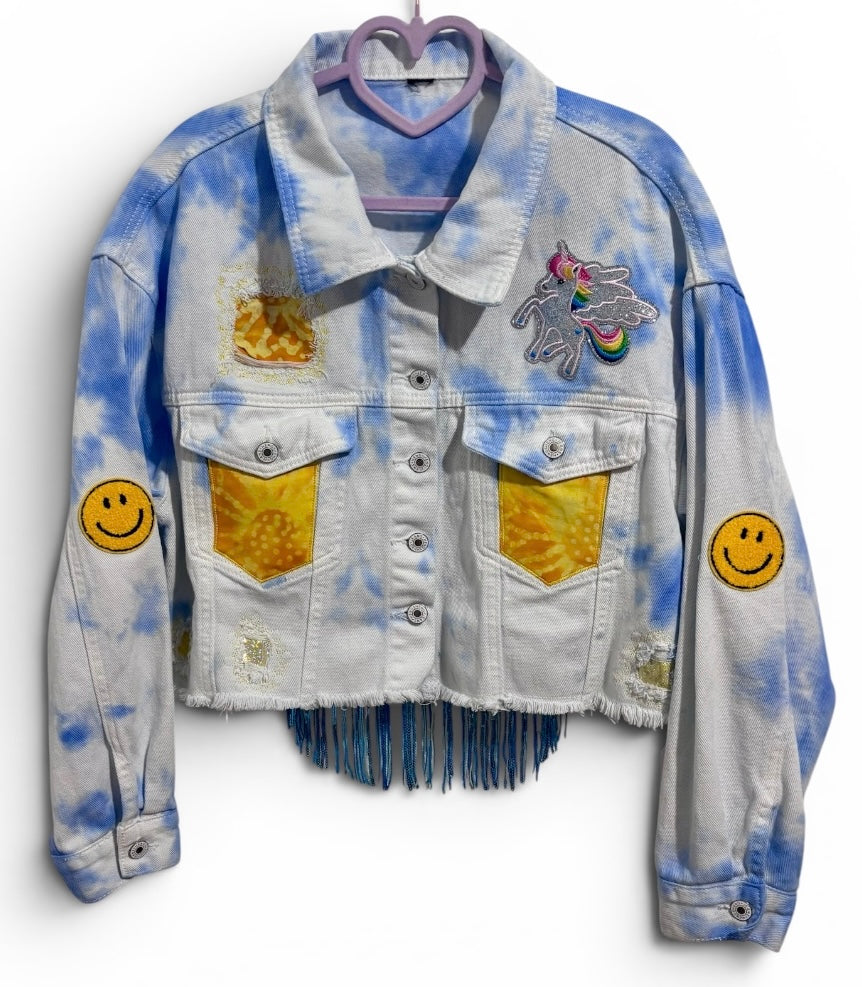 Don’t Worry Be Happy Forever 21 Denim Jacket