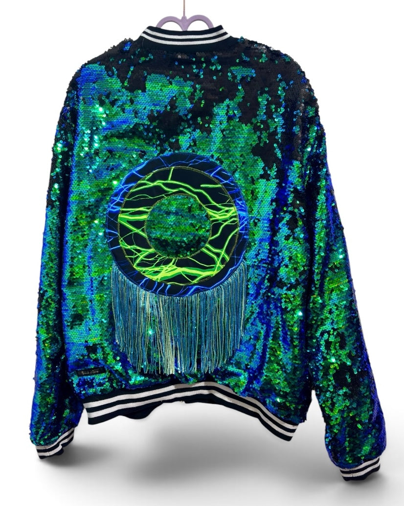 I Love Laser Beams Sequin Bomber