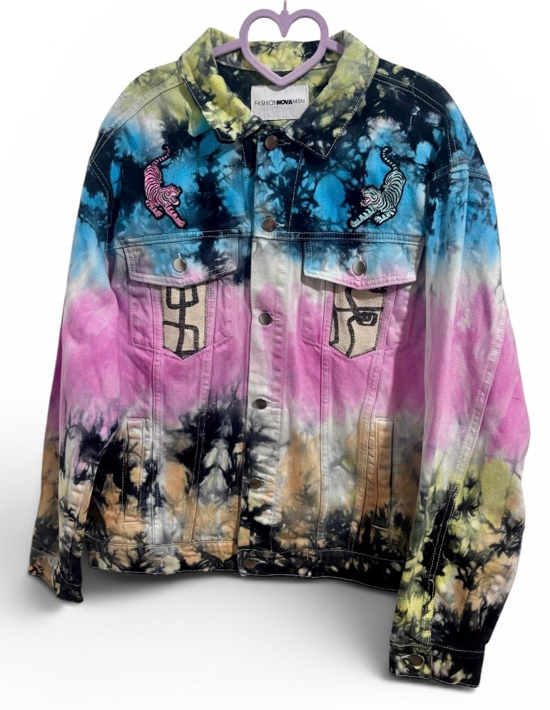 How Many People Are You Men’s Fashion Nova Tye Dye Denim Jacket