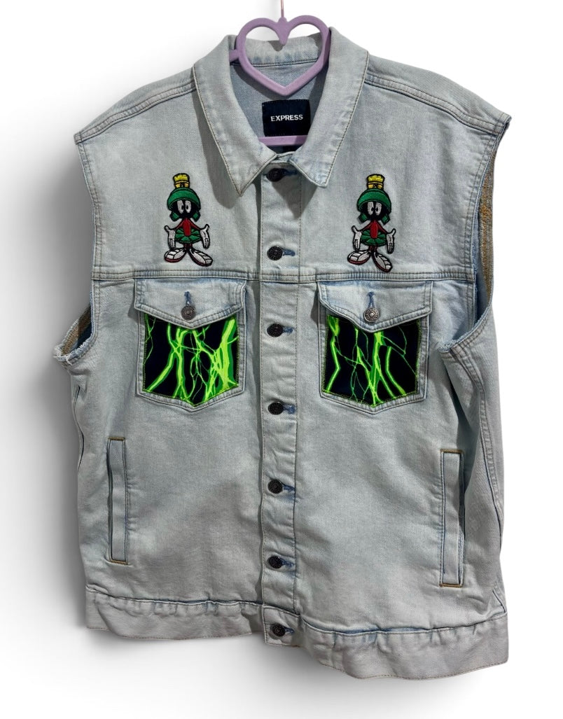 Marvin The Martian Goes Phishin’ Men’s Denim Vest