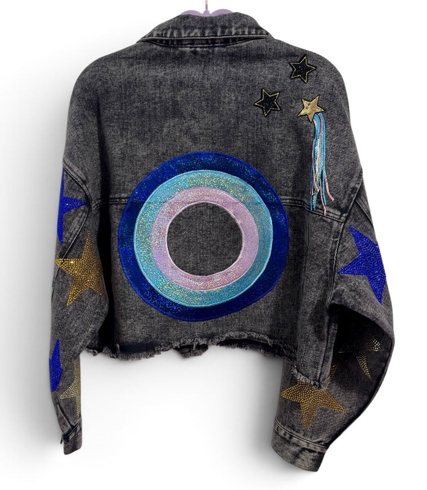 The Stars In The Sky Are Very Bright Peach Love Denim Jacket