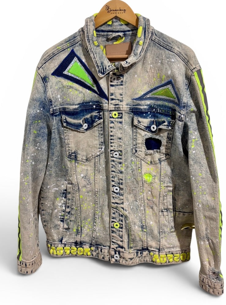 Trapped In Time Smoke Rise DNM CO Acid Wash Men’s Denim Jacket