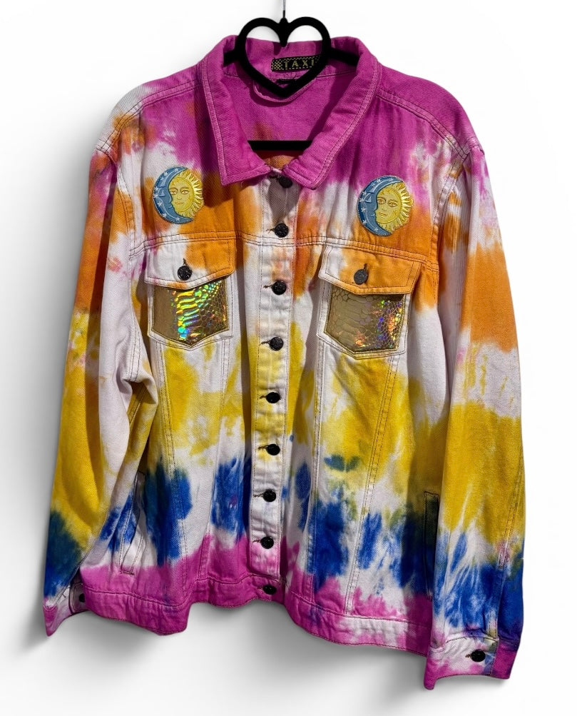 Sunshine Daydream Tye Dye Taxi Denim Jacket
