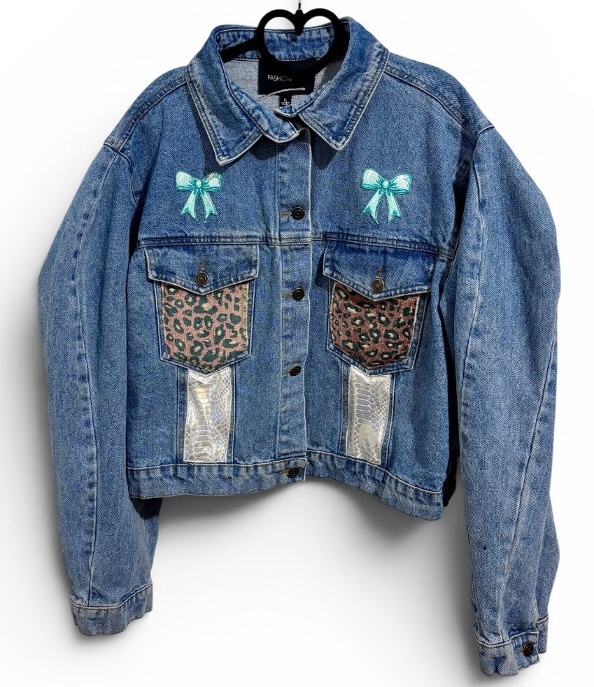 Move Me Brightly Fashion Nova Denim Jacket with Extra Puffed Shoulders