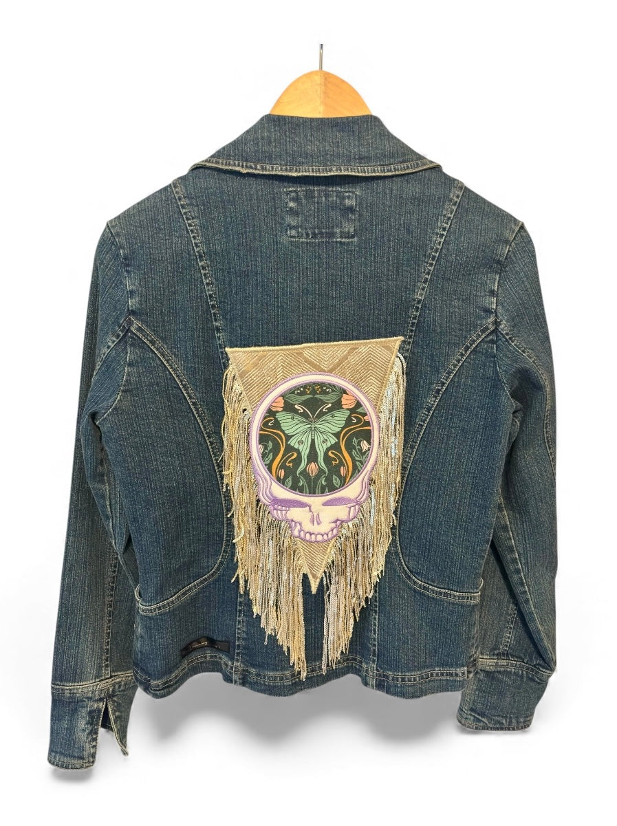 Grateful Dead Inspired A.M.I. Embroidered Denim Jacket