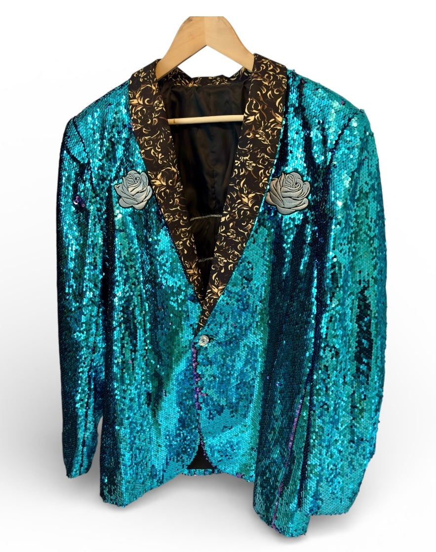 So Stupendous Men’s Sequin Blazer- Silver Variant