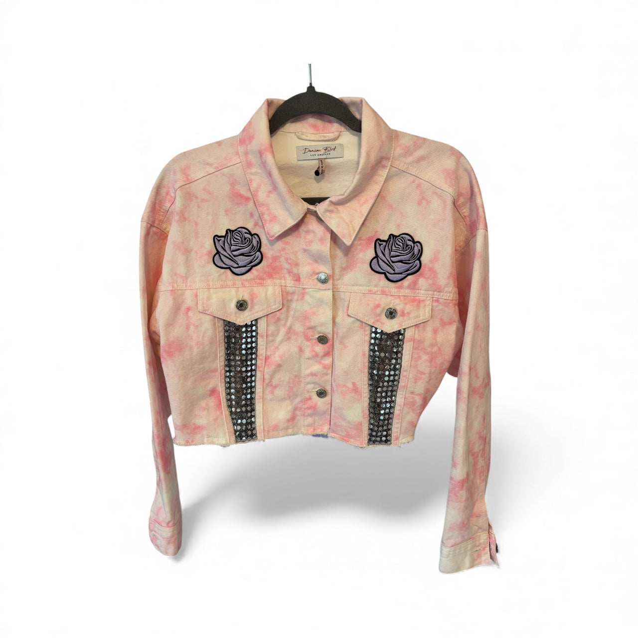 Denim Blvd Pink & White Cropped Grateful Dead Inspired