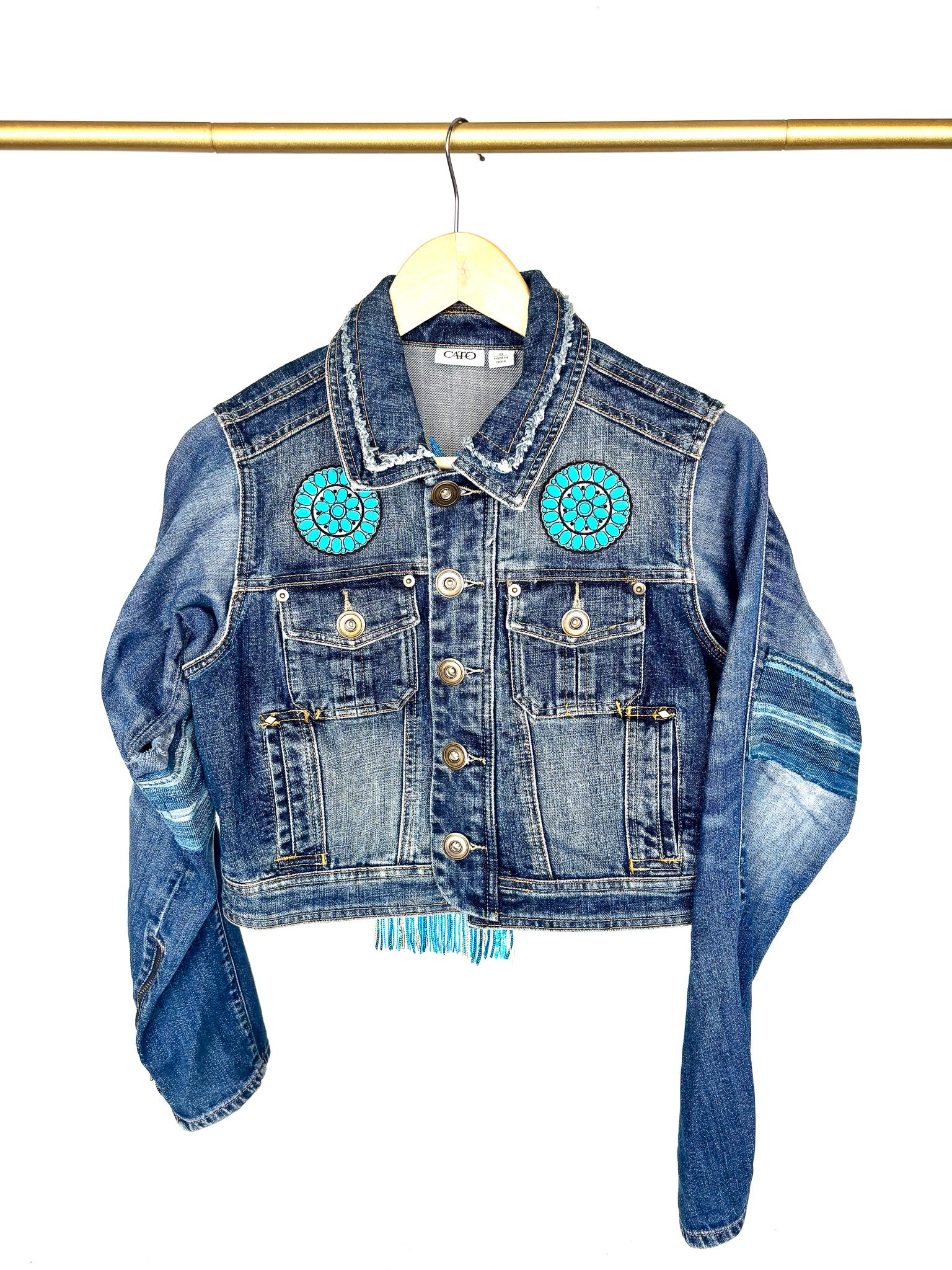 Cat Inspired CATO Denim Vest with added Levi's sleeves