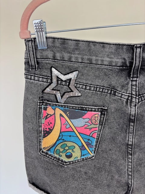 Phish Inspired Acid Washed Denim Shorts