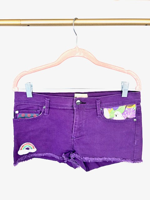 Phish Inspired Roxy Purple Denim Shorty Shorts