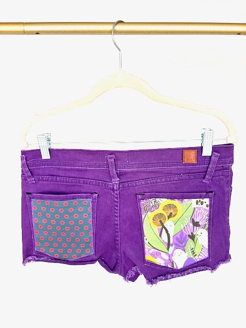 Phish Inspired Roxy Purple Denim Shorty Shorts