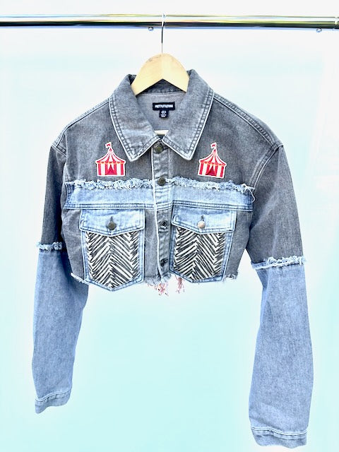 When the Circus Comes to Town Pretty Little Thing Cropped Denim Jacket