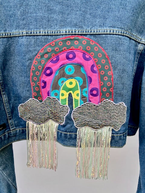 Phish Inspired Rainbow Denim Jacket