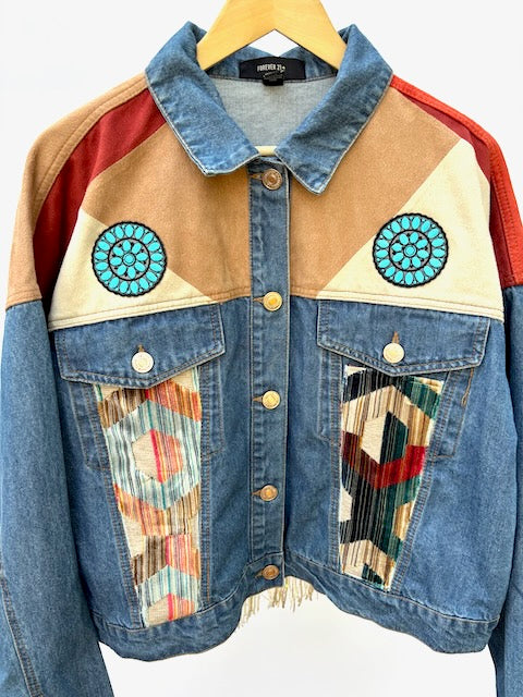 Phish Inspired Forever 21 Denim Jacket with Suede