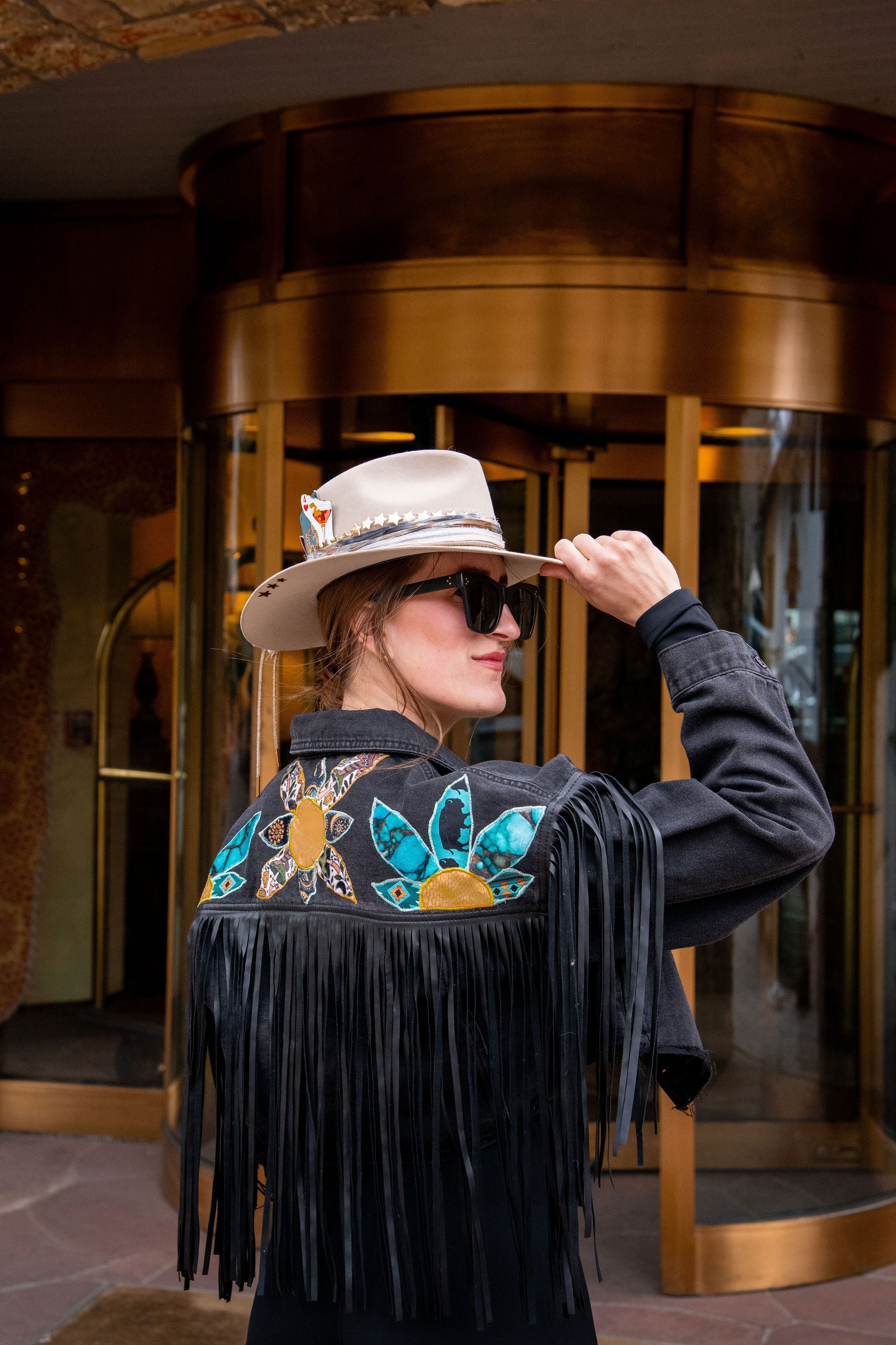 You Can Buy Yourself Flowers Forever 21 Cropped Black Denim Jacket with Fringe & Pockets