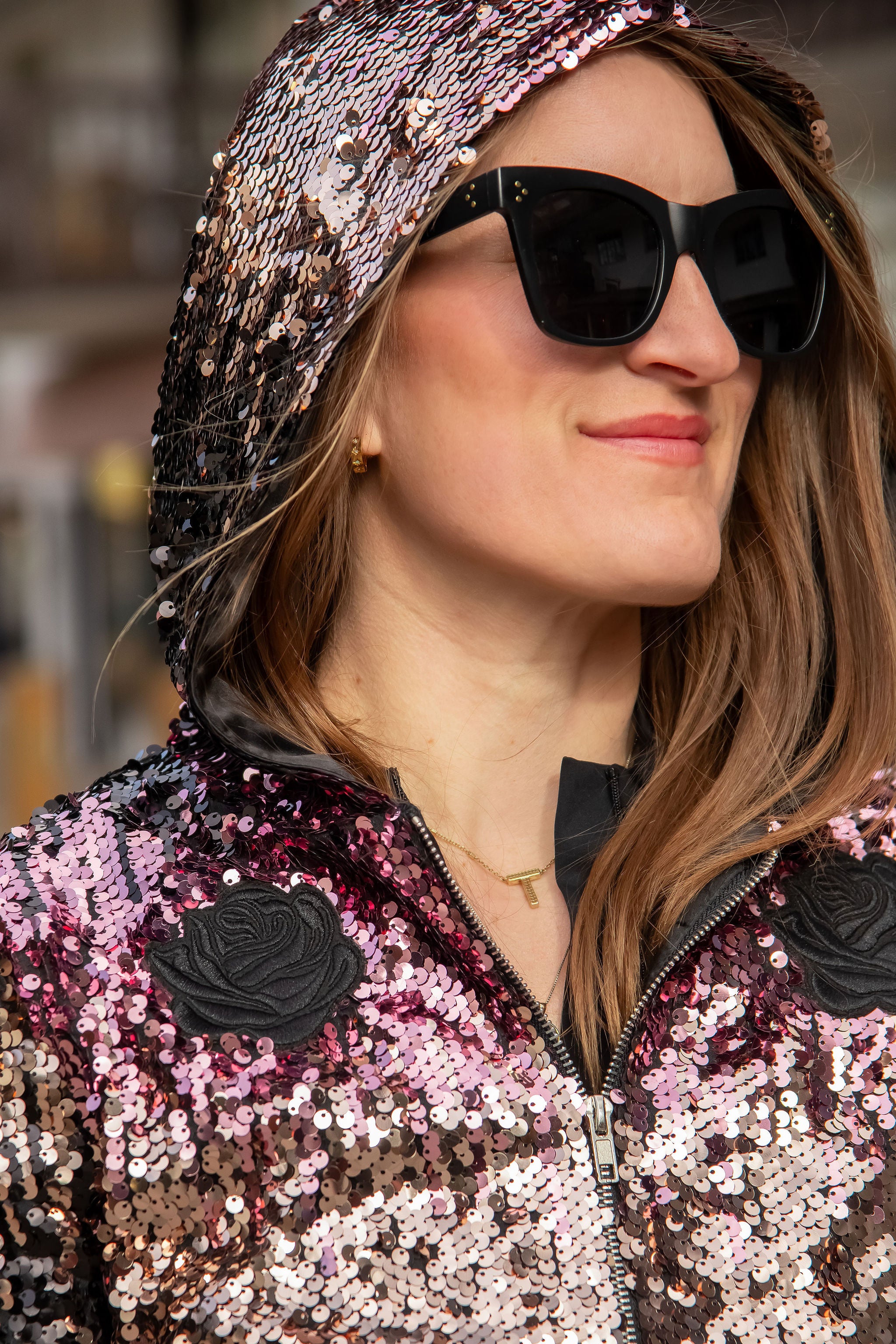 Phish Inspired Forever 21 Cropped Pink & Black Sequin Jacket