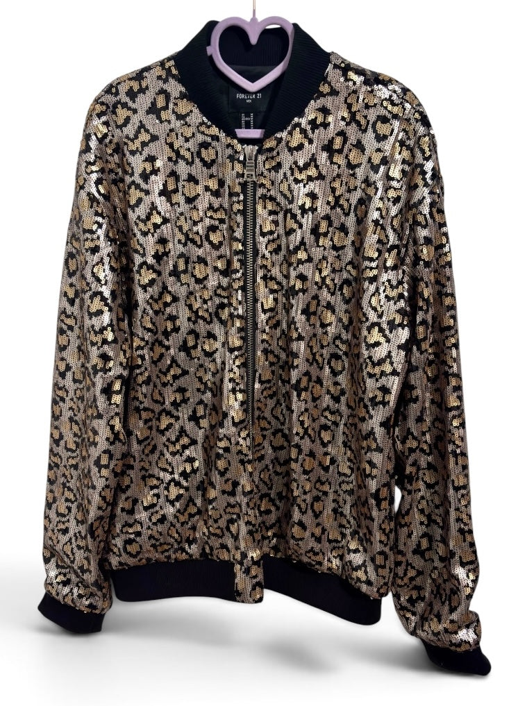 Cheetah On The Prowl Men’s Forever 21 Sequin Bomber