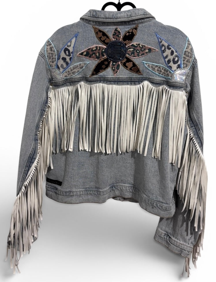 You Can Buy Yourself Flowers Vigoss Denim Jacket with Fringe
