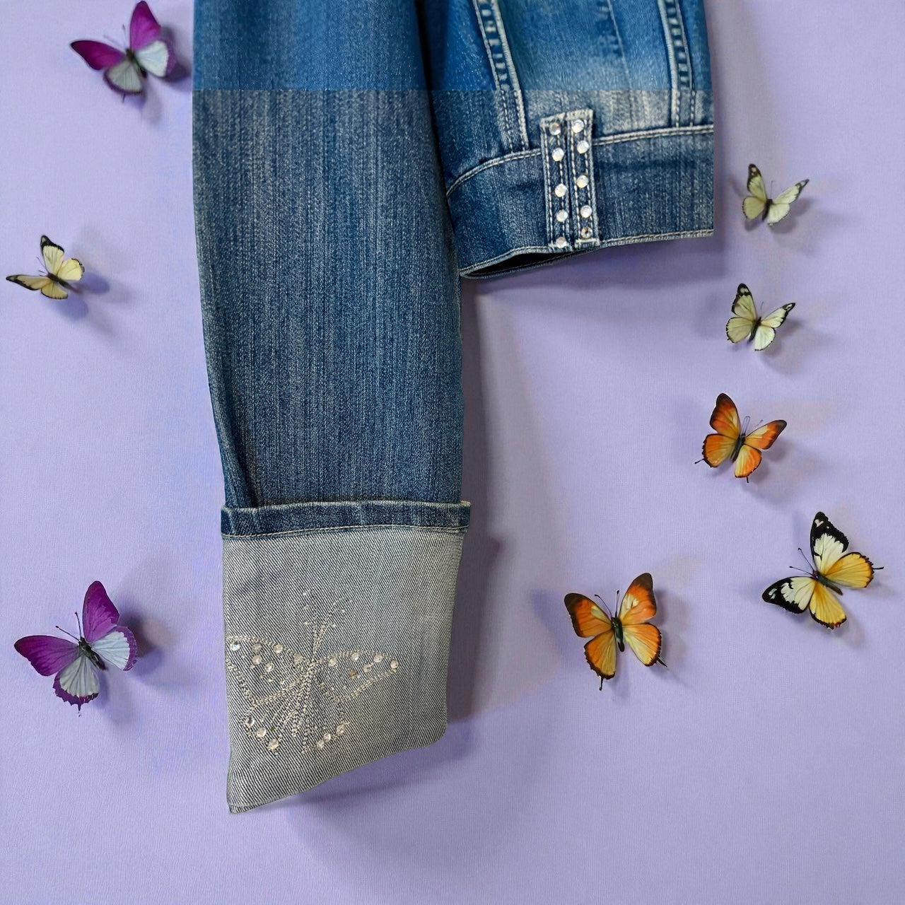 Phish Inspired Watch L.A. Clash Denim Jacket with Butterflies