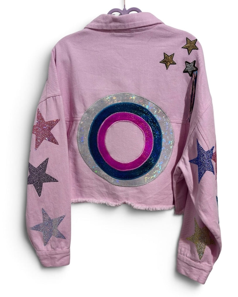 Star of The Show Peach Love Denim Jacket