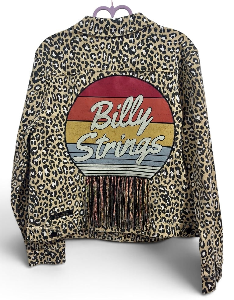 Sunshine Fallin’ On Her Petals Venus Leopard Print Denim Jacket