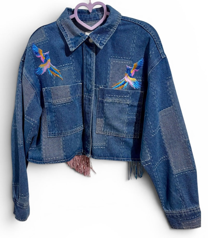Bail Dreaming Forever 21 Faux Quilted Denim Jacket