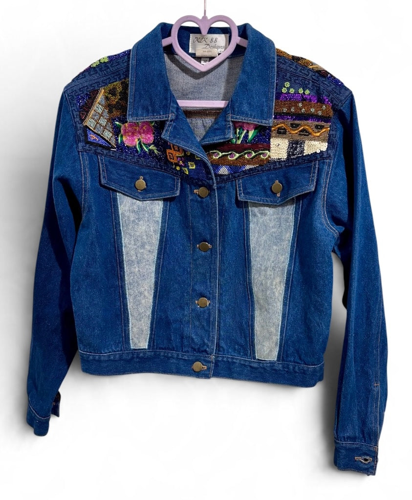 Are You Kind KK 88 Designs Denim Jacket with Beading