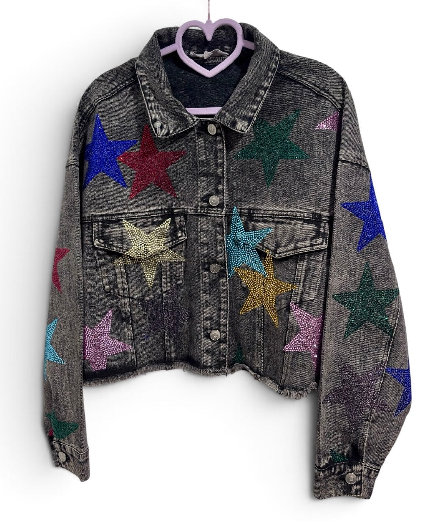 The Stars In The Sky Are Very Bright Peach Love Denim Jacket