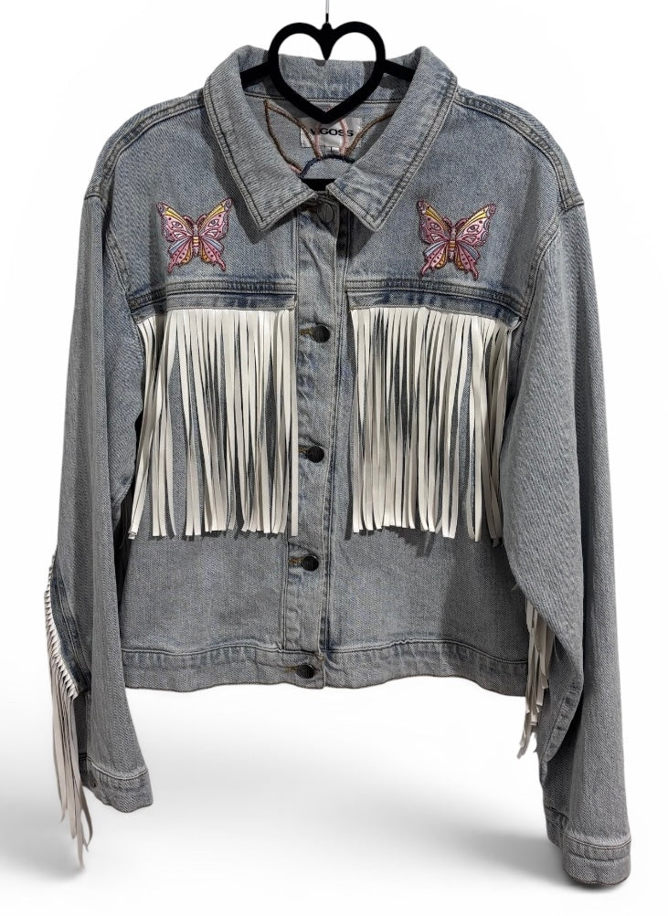 You Can Buy Yourself Flowers Vigoss Denim Jacket with Fringe