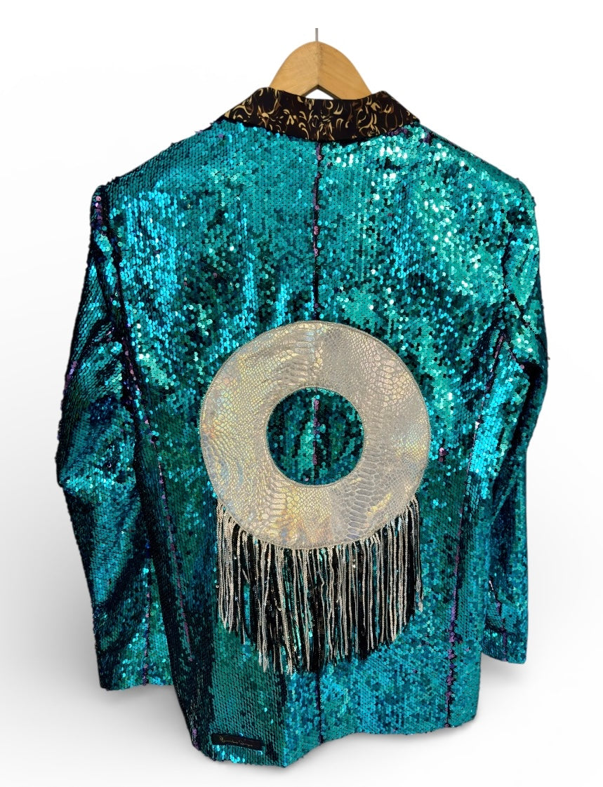 So Stupendous Men’s Sequin Blazer- Silver Variant