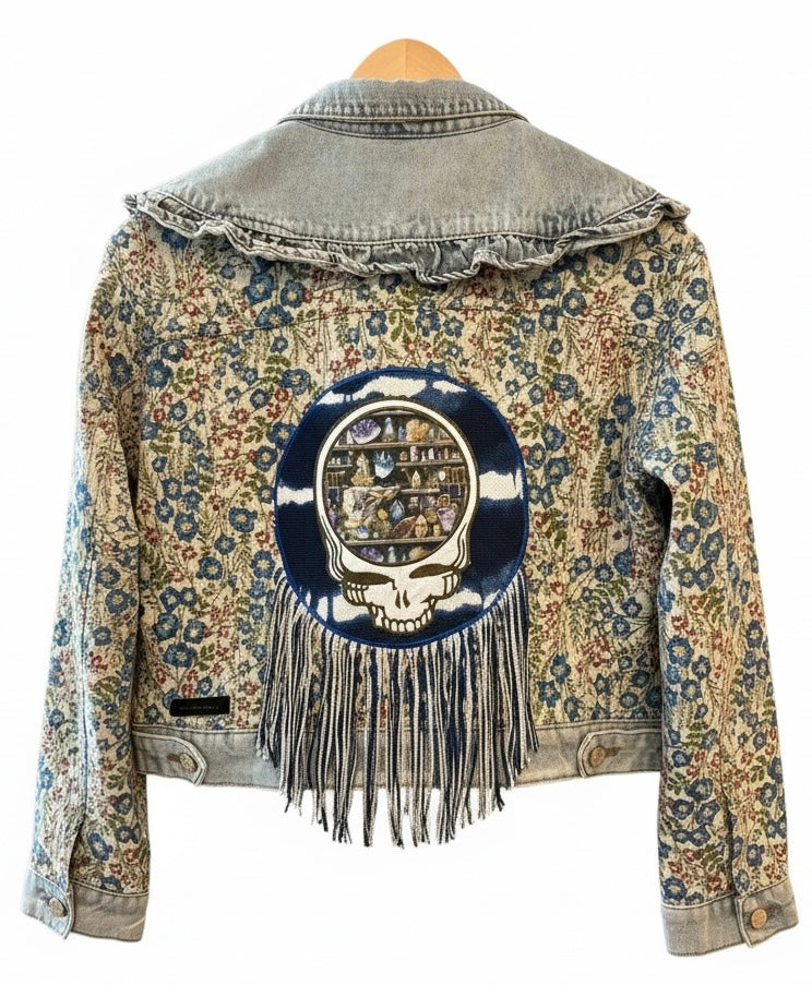 Our Love Will Not Fade Away Floral Jacket with Oversized Collar