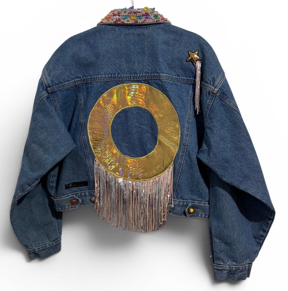 Living My Life Like I’m Golden Joujou Denim Jacket with Beading