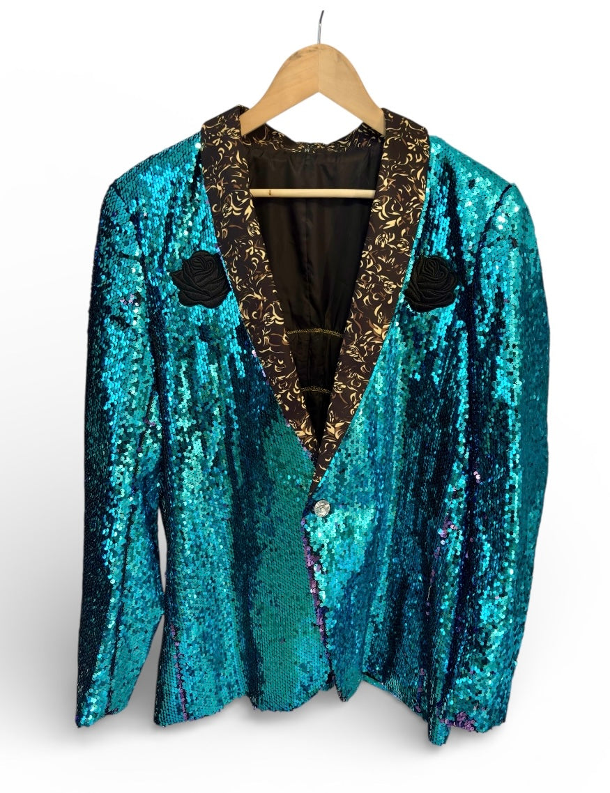 So Stupendous Men’s Sequin Blazer- Gold Variant
