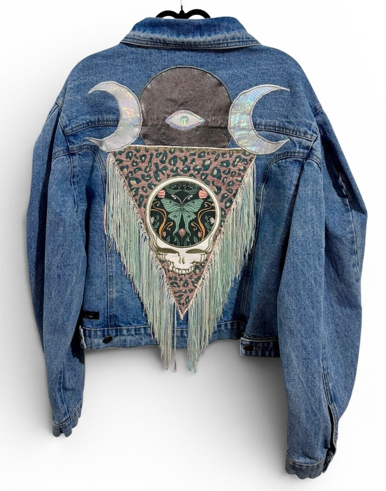 Move Me Brightly Fashion Nova Denim Jacket with Extra Puffed Shoulders