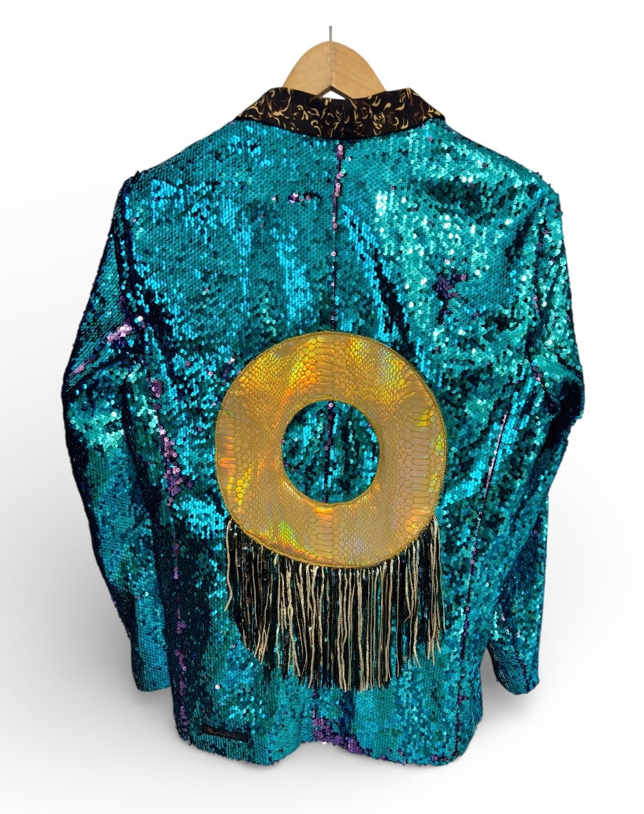 So Stupendous Men’s Sequin Blazer- Gold Variant