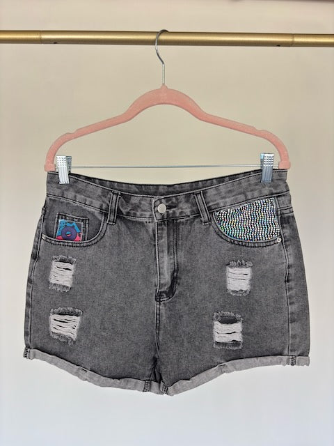 Phish Inspired Acid Washed Denim Shorts