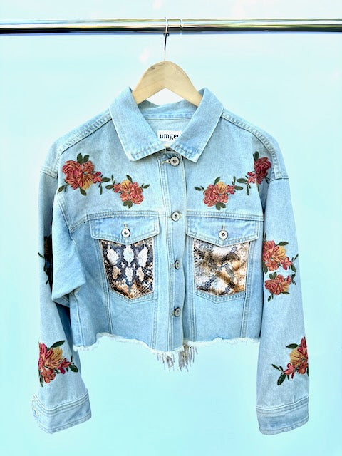 Grateful Dead Inspired Urge Embroidered Denim Jacket