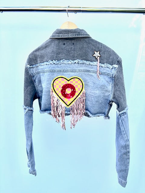 When the Circus Comes to Town Pretty Little Thing Cropped Denim Jacket