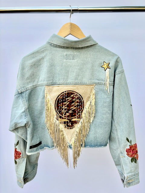 Grateful Dead Inspired Urge Embroidered Denim Jacket