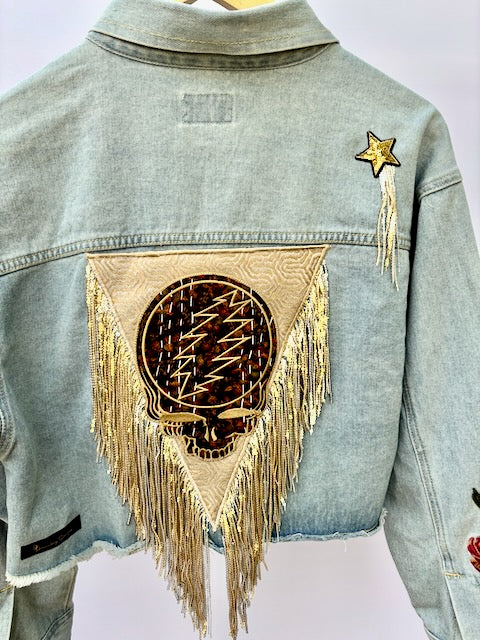 Grateful Dead Inspired Urge Embroidered Denim Jacket
